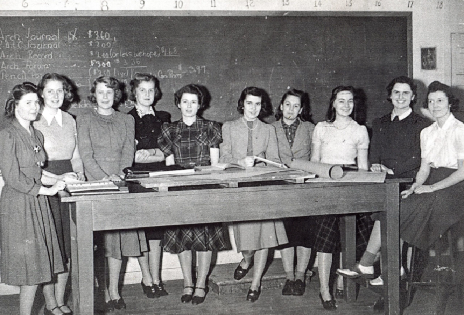 Photograph of women in the School of Practical Science