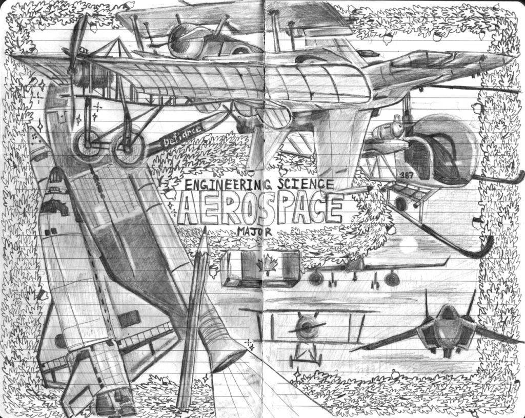 Aerospace Engineering Major Art by EngSci 2T6 Leah Bel Ben-Tzur (instagram: @leah.bentzur)