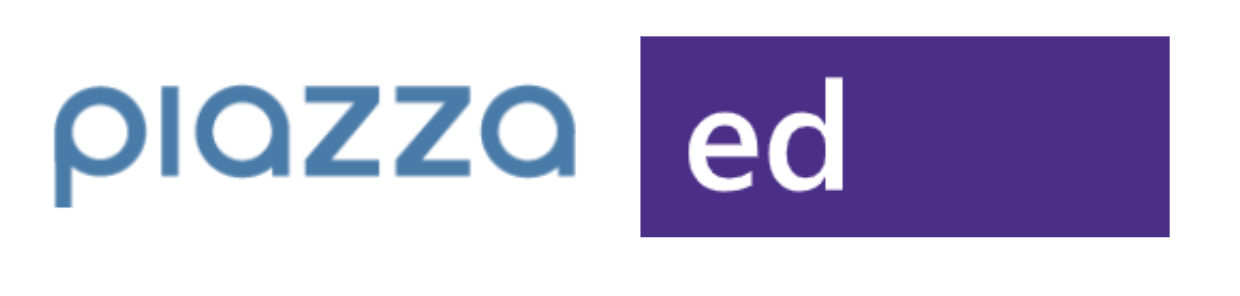 Logos of two learning platforms, Piazza and Ed Discussion