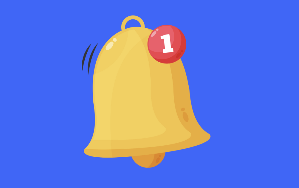 Cartoon image of bell notification